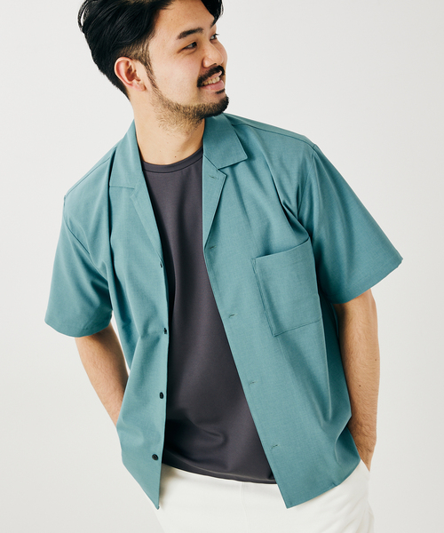 417 EDIFICE(フォーワンセブンエディフィス)の「【Reflax / リフラクス】オープンカラーシャツ(シャツ/ブラウス・メンズ・グレー/グレー系その他/ベージュ/グリーン/ネイビー/イエロー・SMALL/MEDIUM/LARGE/X-LARGE)」の22枚目の写真