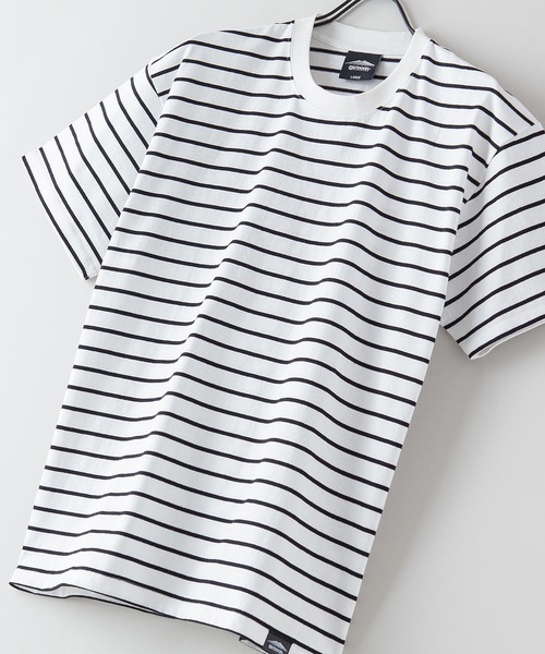 OUTDOOR PRODUCTS APPAREL（アウトドアプロダクツアパレル）の「ヘビーオンス　ボーダーTシャツ（Tシャツ/カットソー・メンズ・ブラック/ネイビー・X-LARGE/MEDIUM/LARGE）」の2枚目の写真