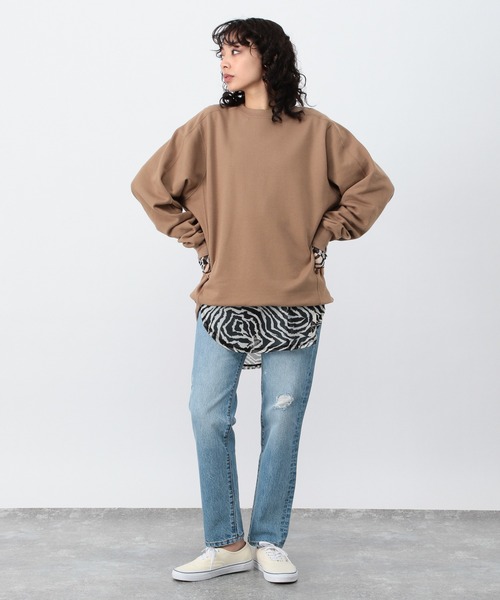 OFAKIND(オフアカインド)の「OFAKIND / BIGシルエットプルオーバー(Tシャツ/カットソー・レディース・オフホワイト/グレー/モカ・0/1/2)」の9枚目の写真