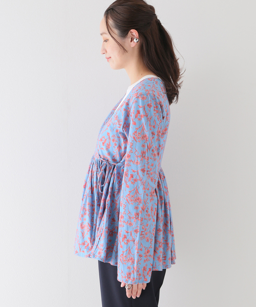 SLOBE IENA(スローブイエナ)の「【MEYAME / メヤメ】 FLOWER CACHE COEUR(Tシャツ/カットソー・レディース・ブルー・FREE)」の5枚目の写真