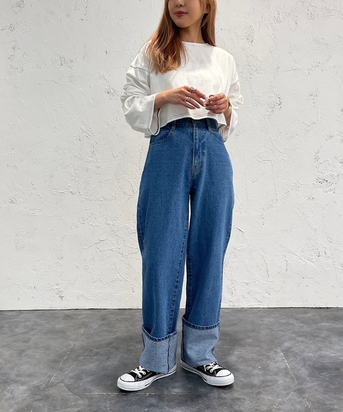 apres jour mignon(アプレジュールミニョン)の「ステッチロンT【ZOZOTOWN限定アイテム】(Tシャツ/カットソー・レディース・ブルー/ブラック/オフホワイト・X-LARGE/フリー)」の7枚目の写真