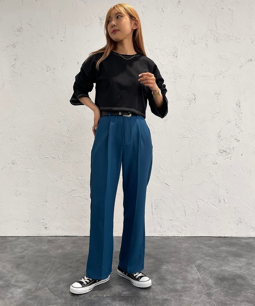 apres jour mignon(アプレジュールミニョン)の「ステッチロンT【ZOZOTOWN限定アイテム】(Tシャツ/カットソー・レディース・ブルー/ブラック/オフホワイト・X-LARGE/フリー)」の13枚目の写真
