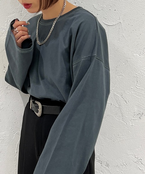 apres jour mignon(アプレジュールミニョン)の「ステッチロンT【ZOZOTOWN限定アイテム】(Tシャツ/カットソー・レディース・ブルー/ブラック/オフホワイト・X-LARGE/フリー)」の15枚目の写真