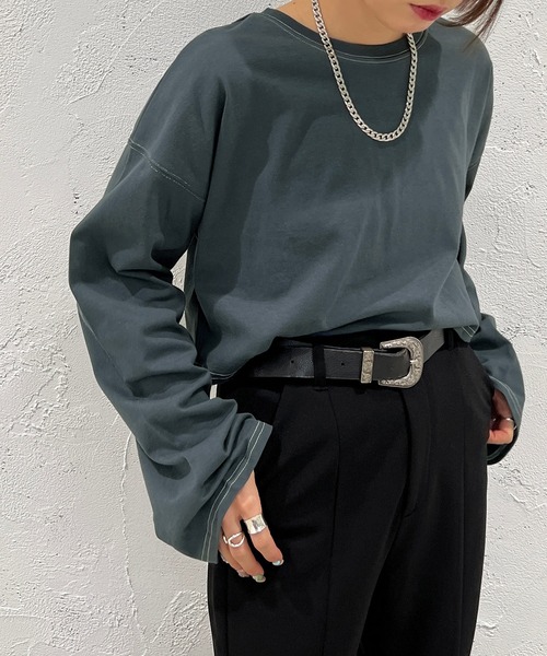 apres jour mignon(アプレジュールミニョン)の「ステッチロンT【ZOZOTOWN限定アイテム】(Tシャツ/カットソー・レディース・ブルー/ブラック/オフホワイト・X-LARGE/フリー)」の17枚目の写真