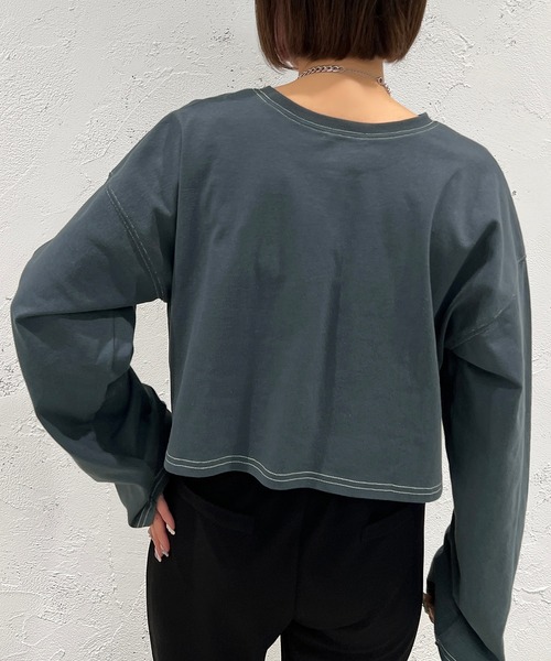 apres jour mignon(アプレジュールミニョン)の「ステッチロンT【ZOZOTOWN限定アイテム】(Tシャツ/カットソー・レディース・ブルー/ブラック/オフホワイト・X-LARGE/フリー)」の18枚目の写真