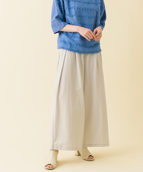 malla（マーラ）の「malla ストレッチワイドパンツ（その他パンツ・レディース・ホワイト/ブルー・FREE）」の2枚目の写真