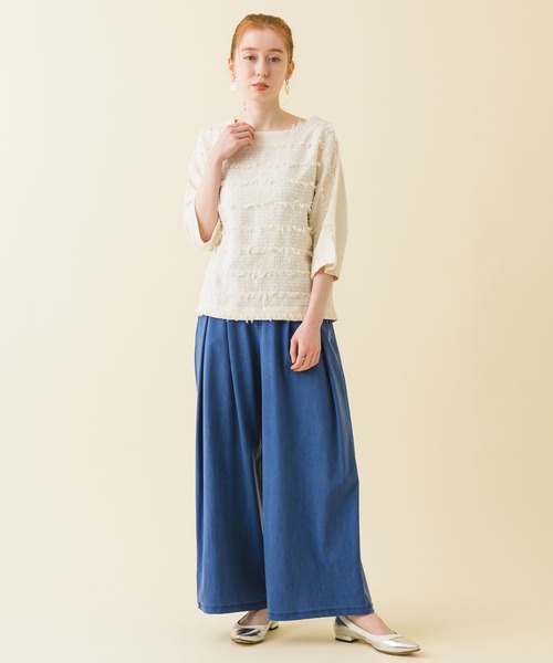 malla（マーラ）の「malla ストレッチワイドパンツ（その他パンツ・レディース・ホワイト/ブルー・FREE）」の16枚目の写真