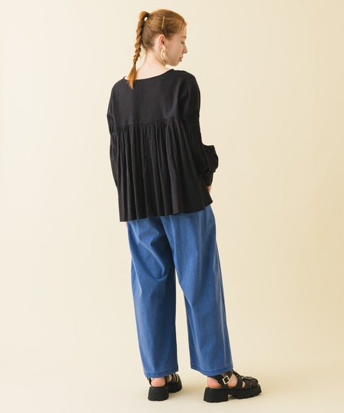 malla（マーラ）の「malla ストレッチワイドパンツ（その他パンツ・レディース・ホワイト/ブルー・FREE）」の8枚目の写真