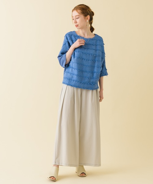 malla（マーラ）の「malla ストレッチワイドパンツ（その他パンツ・レディース・ホワイト/ブルー・FREE）」の14枚目の写真