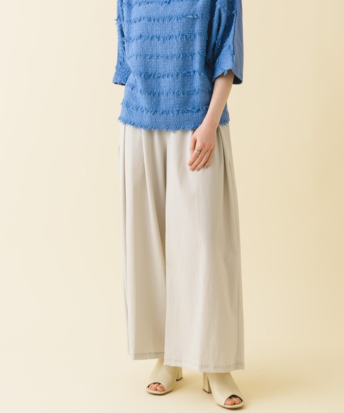 malla（マーラ）の「malla ストレッチワイドパンツ（その他パンツ・レディース・ホワイト/ブルー・FREE）」の9枚目の写真