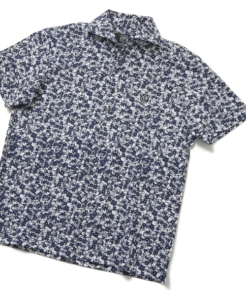 MEN'S BIGI(メンズビギ)の「<ZOY/ゾーイ>DRYMASTER スモールフラワー鹿の子カットソー made in japan(ポロシャツ・メンズ・ネイビー/グレー・01/02/03)」の2枚目の写真