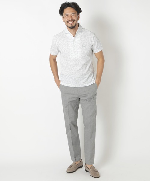 MEN'S BIGI(メンズビギ)の「<ZOY/ゾーイ>DRYMASTER スモールフラワー鹿の子カットソー made in japan(ポロシャツ・メンズ・ネイビー/グレー・01/02/03)」の5枚目の写真