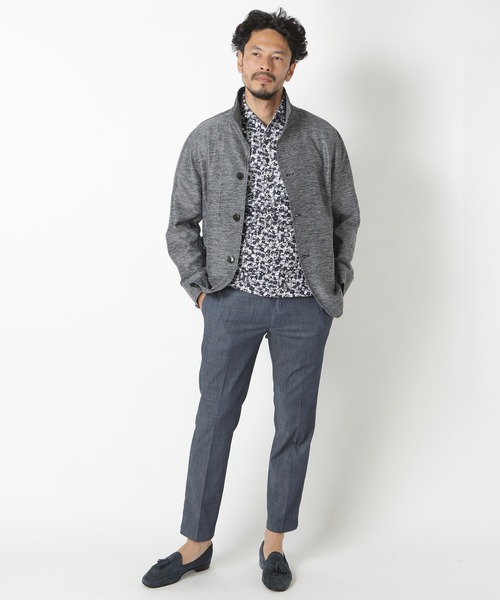 MEN'S BIGI(メンズビギ)の「<ZOY/ゾーイ>DRYMASTER スモールフラワー鹿の子カットソー made in japan(ポロシャツ・メンズ・ネイビー/グレー・01/02/03)」の6枚目の写真