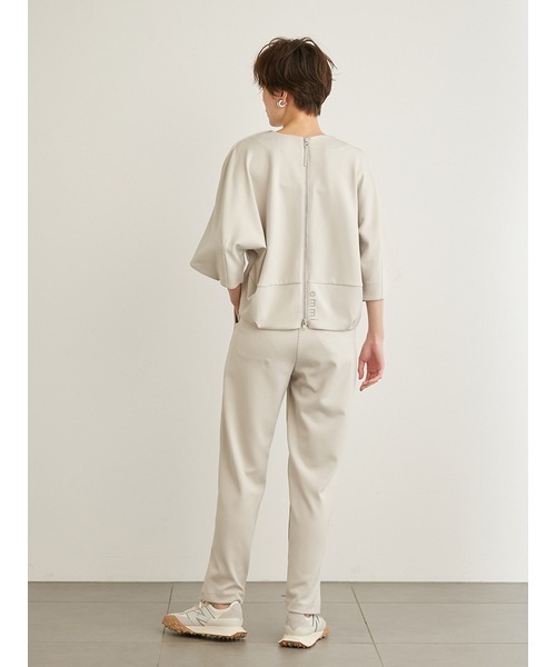 emmi atellerエミアトリエ紺色ネイビーパンツスーツ0ジャケット&パンツ emmi（エミ）の「【emmi atelier】裾ファスナー付きテーパード