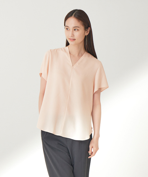 qualite（カリテ）の「ジョーゼットサテンブラウス（シャツ/ブラウス・レディース・ブラック/ホワイト/サーモンピンク・フリー）」の3枚目の写真