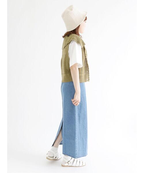 ehka sopo（エヘカソポ）の「デニムタイトスカート（デニムスカート・レディース・サックスブルー/グレー/ブルー・ﾌﾘ-）」の6枚目の写真