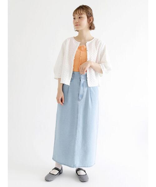 ehka sopo（エヘカソポ）の「デニムタイトスカート（デニムスカート・レディース・サックスブルー/グレー/ブルー・ﾌﾘ-）」の16枚目の写真