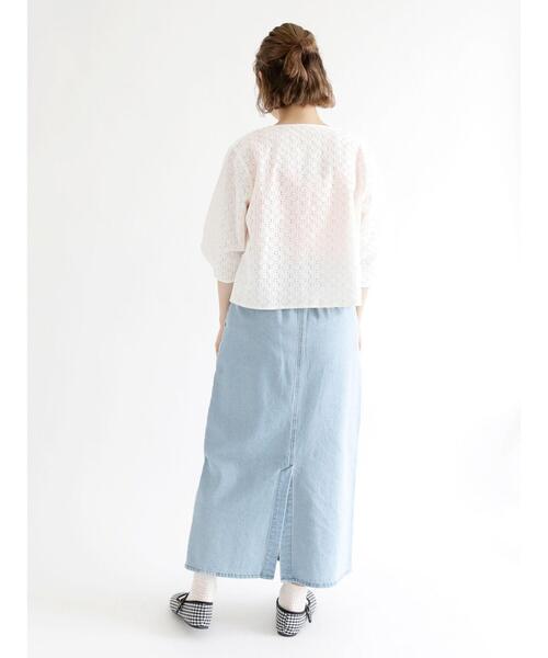 ehka sopo（エヘカソポ）の「デニムタイトスカート（デニムスカート・レディース・サックスブルー/グレー/ブルー・ﾌﾘ-）」の17枚目の写真