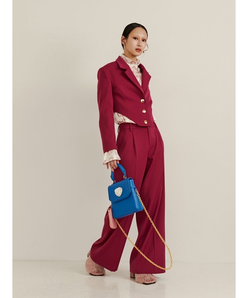 PAMEO POSE（パメオポーズ）の「Jeanne Trousers（スラックス・レディース・ブラック/ピンク・SMALL/MEDIUM）」の10枚目の写真