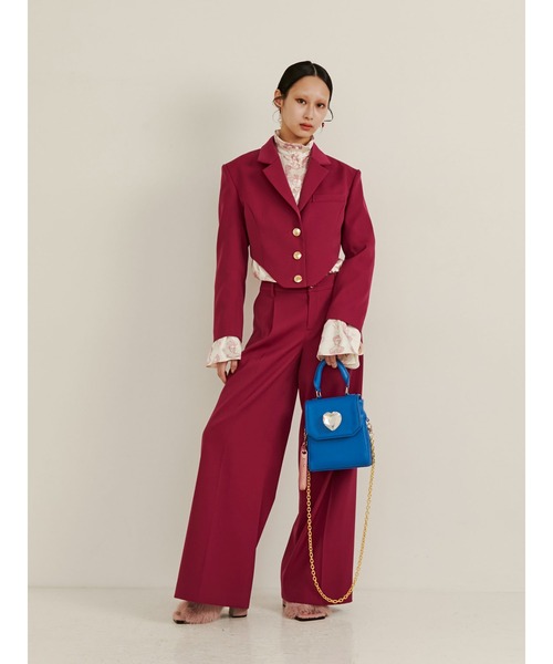 PAMEO POSE（パメオポーズ）の「Jeanne Trousers（スラックス・レディース・ブラック/ピンク・SMALL/MEDIUM）」の8枚目の写真