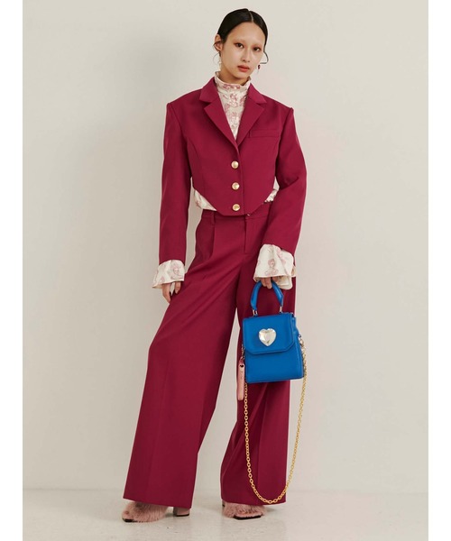 PAMEO POSE（パメオポーズ）の「Jeanne Trousers（スラックス・レディース・ブラック/ピンク・SMALL/MEDIUM）」の13枚目の写真