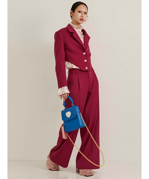 PAMEO POSE（パメオポーズ）の「Jeanne Trousers（スラックス・レディース・ブラック/ピンク・SMALL/MEDIUM）」の14枚目の写真