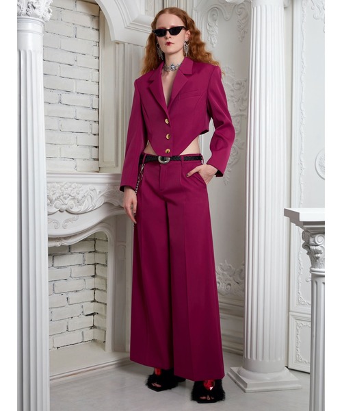 PAMEO POSE（パメオポーズ）の「Jeanne Trousers（スラックス・レディース・ブラック/ピンク・SMALL/MEDIUM）」の15枚目の写真