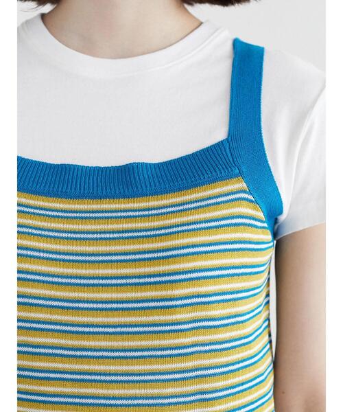 Green　Parks（グリーンパークス）の「アソート柄ニットタンク＊（タンクトップ・レディース・その他7/ストライプ・FREE）」の3枚目の写真