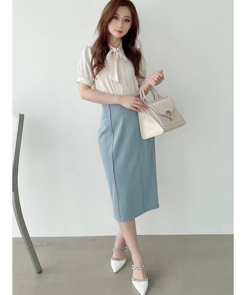 RESEXXY（リゼクシー）の「ボウタイパフブラウス（シャツ/ブラウス・レディース・アイボリー/ピンク/ブルー/その他1/ブラック・FREE）」の6枚目の写真