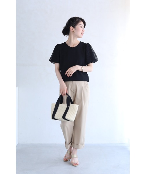 cawaii(カワイイ)の「(黒)チュールを重ねたパフスリーブのTシャツトップス(Tシャツ/カットソー・レディース・ブラック・FREE)」の11枚目の写真