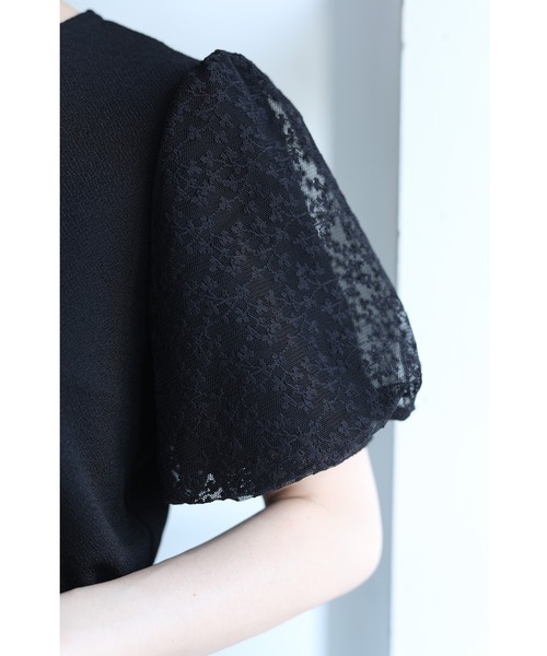 cawaii(カワイイ)の「(黒)チュールを重ねたパフスリーブのTシャツトップス(Tシャツ/カットソー・レディース・ブラック・FREE)」の19枚目の写真