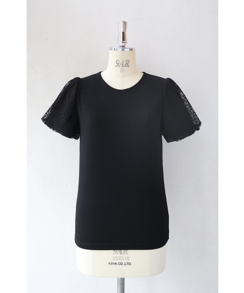 cawaii(カワイイ)の「(黒)チュールを重ねたパフスリーブのTシャツトップス(Tシャツ/カットソー・レディース・ブラック・FREE)」の22枚目の写真