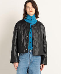 TOMORROWLAND | フェイクレザー キルティングジャケット(ノーカラージャケット)