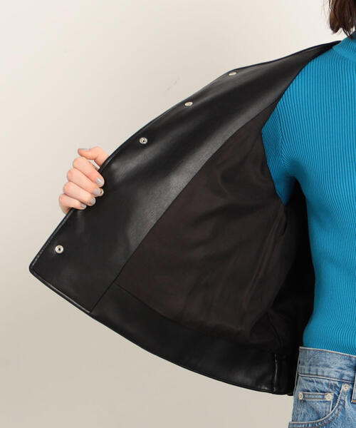 TOMORROWLAND （トゥモローランド）の「フェイクレザー キルティングジャケット（ノーカラージャケット・レディース・ブラック・36）」の7枚目の写真