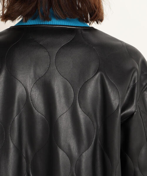 TOMORROWLAND （トゥモローランド）の「フェイクレザー キルティングジャケット（ノーカラージャケット・レディース・ブラック・36）」の9枚目の写真