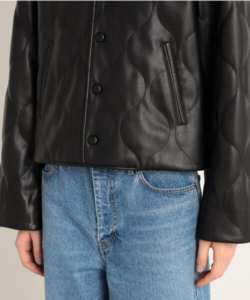 TOMORROWLAND （トゥモローランド）の「フェイクレザー キルティングジャケット（ノーカラージャケット・レディース・ブラック・36）」の12枚目の写真