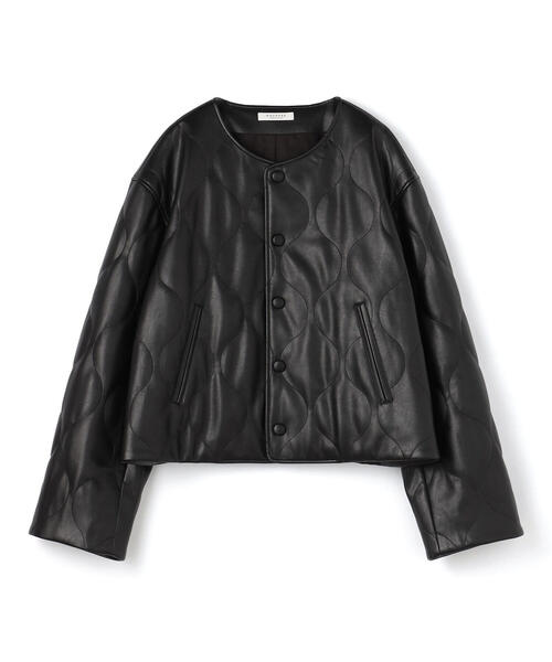 TOMORROWLAND （トゥモローランド）の「フェイクレザー キルティングジャケット（ノーカラージャケット・レディース・ブラック・36）」の13枚目の写真