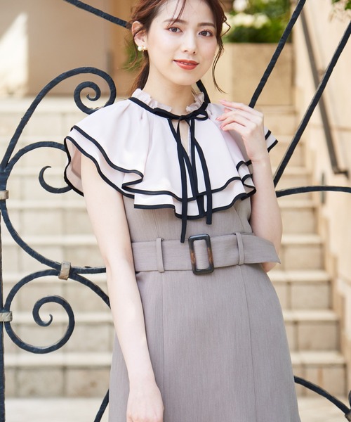 新品　NOBLE ♡襟パイピングブラウス♡ 長袖パイピングブラウス 紺 3色 LL(130) | Shichiri（七里久美子）