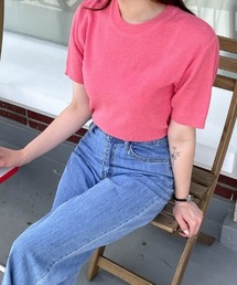 SONYUNARA サマーラウンドネック半袖ニット