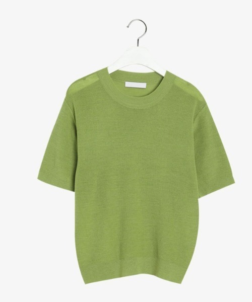 SONA（ソナ）の「SONYUNARA サマーラウンドネック半袖ニット（ニット/セーター・レディース・ブラック/ベージュ/ネイビー/オリーブ/ピンク/イエロー/オレンジ/インディゴブルー/グリーン/アイボリー/スモークピンク/コーラル・FREE）」の6枚目の写真