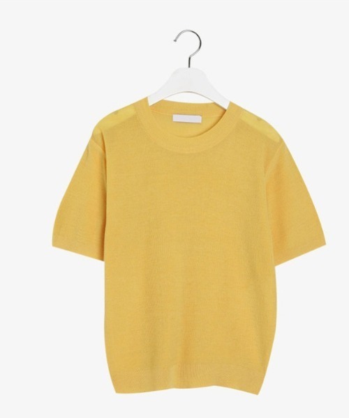 SONA（ソナ）の「SONYUNARA サマーラウンドネック半袖ニット（ニット/セーター・レディース・ブラック/ベージュ/ネイビー/オリーブ/ピンク/イエロー/オレンジ/インディゴブルー/グリーン/アイボリー/スモークピンク/コーラル・FREE）」の18枚目の写真