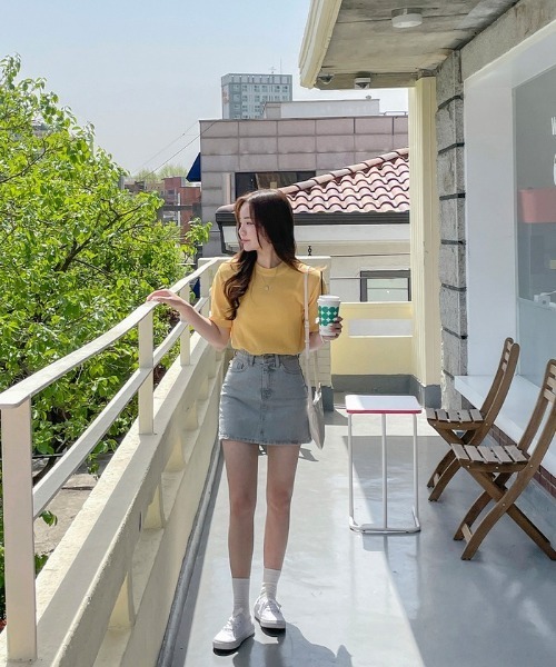 SONA（ソナ）の「SONYUNARA サマーラウンドネック半袖ニット（ニット/セーター・レディース・ブラック/ベージュ/ネイビー/オリーブ/ピンク/イエロー/オレンジ/インディゴブルー/グリーン/アイボリー/スモークピンク/コーラル・FREE）」の13枚目の写真