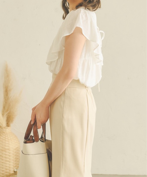 Ambre Neige(アンブルネージュ)の「2WAYラッフルチュニックブラウス/WEB/EC限定商品(シャツ/ブラウス・レディース・オフホワイト/ライトグリーン/ライトベージュ・FREE)」の11枚目の写真