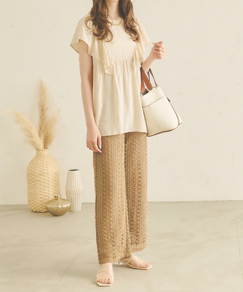 Ambre Neige(アンブルネージュ)の「2WAYラッフルチュニックブラウス/WEB/EC限定商品(シャツ/ブラウス・レディース・オフホワイト/ライトグリーン/ライトベージュ・FREE)」の19枚目の写真