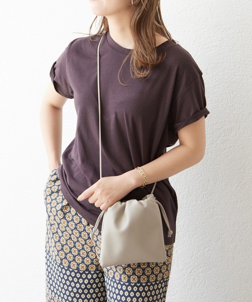 IENA  ESLOW  ドローストリングバッグ　ベージュ ESLOW/エスロー】ドローストリングショルダーバッグ◇｜フォー