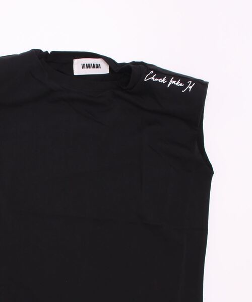 VIAVANDA（ヴィアヴァンダ）の「SHOULDER PAD TANK（Tシャツ/カットソー・レディース・グレー/ブラック・FREE）」の11枚目の写真