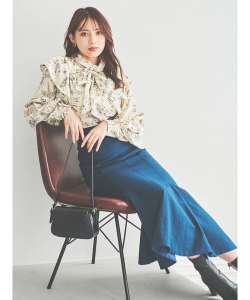 dazzlin（ダズリン）の「フリルリボン2WAYブラウス（シャツ/ブラウス・レディース・アイボリー/ブラウン/パープル/ネイビー/その他1・FREE）」の20枚目の写真