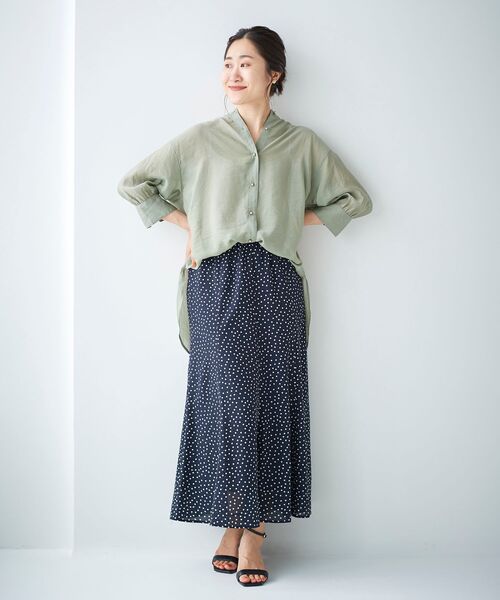 le.coeur blanc（ルクールブラン）の「シアーギャザースリーブシャツ（シャツ/ブラウス・レディース・ピンク/ベージュ/カーキオリーブ・38）」の17枚目の写真