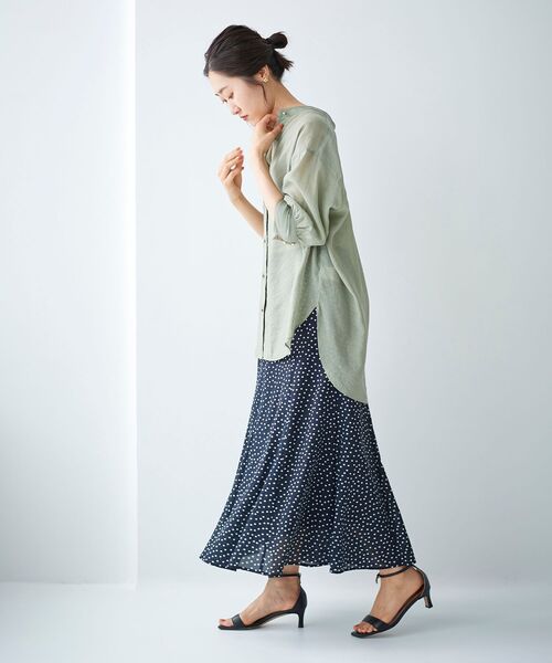 le.coeur blanc（ルクールブラン）の「シアーギャザースリーブシャツ（シャツ/ブラウス・レディース・ピンク/ベージュ/カーキオリーブ・38）」の22枚目の写真