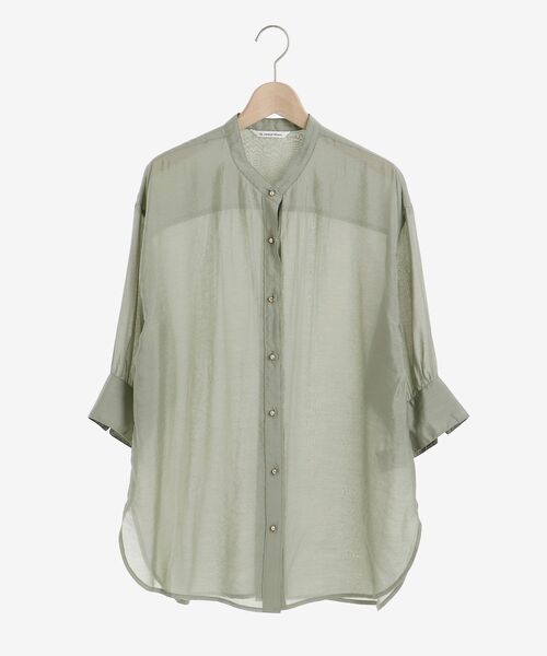 le.coeur blanc（ルクールブラン）の「シアーギャザースリーブシャツ（シャツ/ブラウス・レディース・ピンク/ベージュ/カーキオリーブ・38）」の5枚目の写真